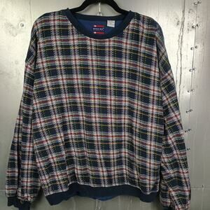 Bugle Boy Vintage 90s Golf Pullover Windbreaker Jacket Plaid XL Preppy Tartan